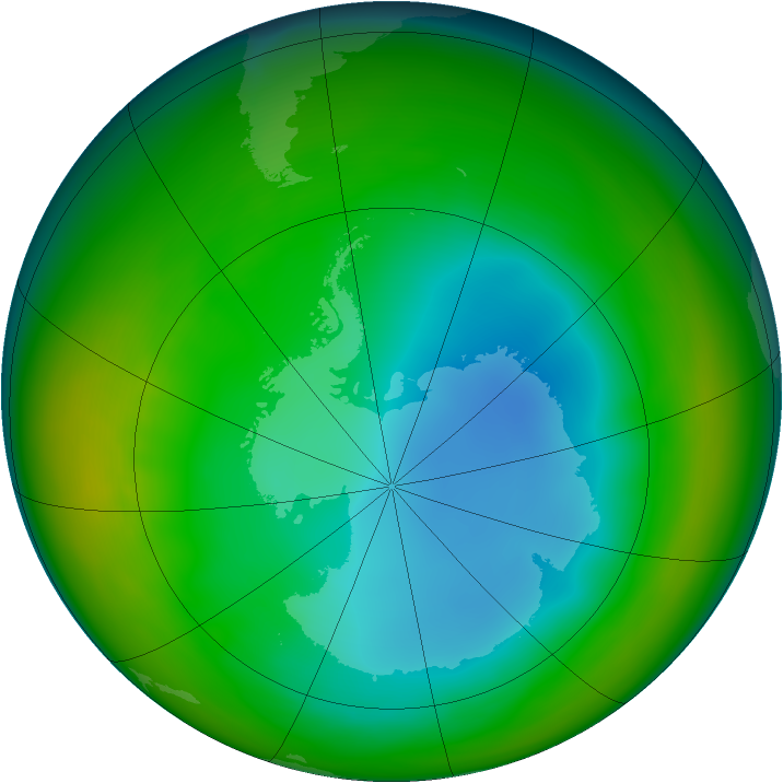 Antarctic ozone map for July 2007